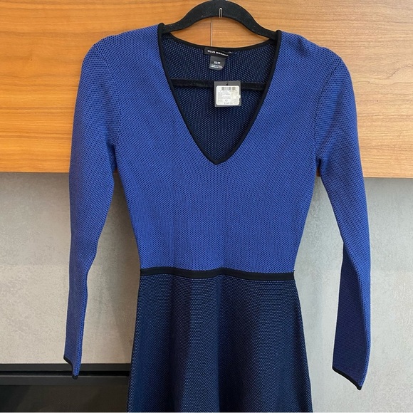 NWT Club Monaco Blue knitted over the knee Dress, Size XS - Picture 5 of 10